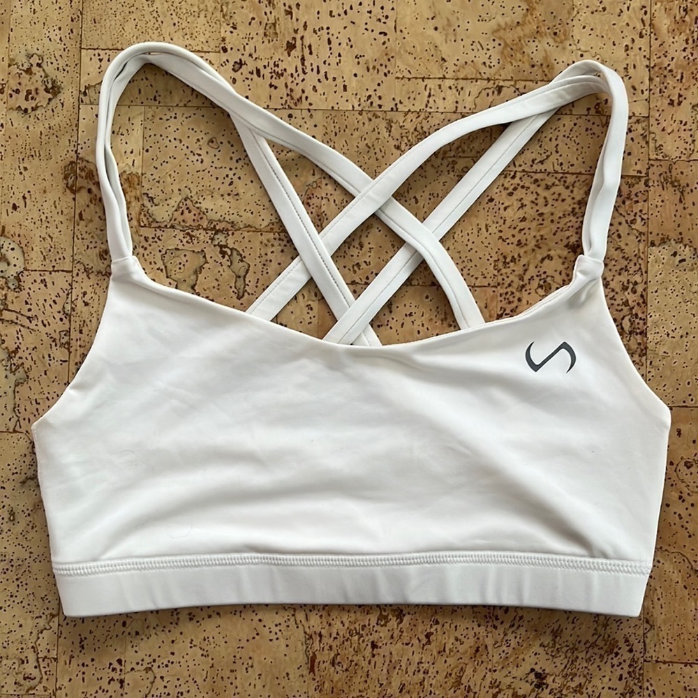 Tlf White Strappy Sports Bra